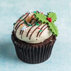Christmas Chocolate Peanut Butter Cupcake